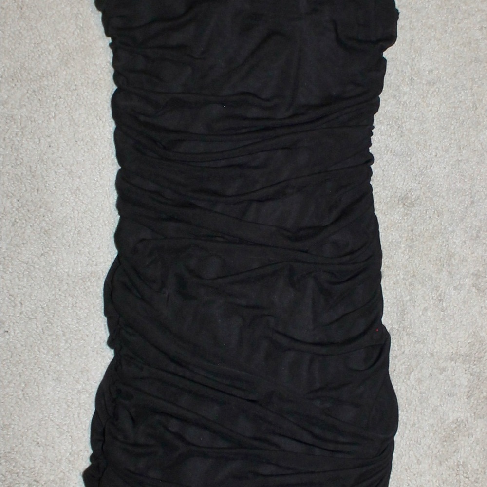 Fashion Nova Black Ruched Dress